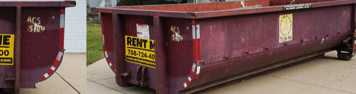 Dumpster with trash